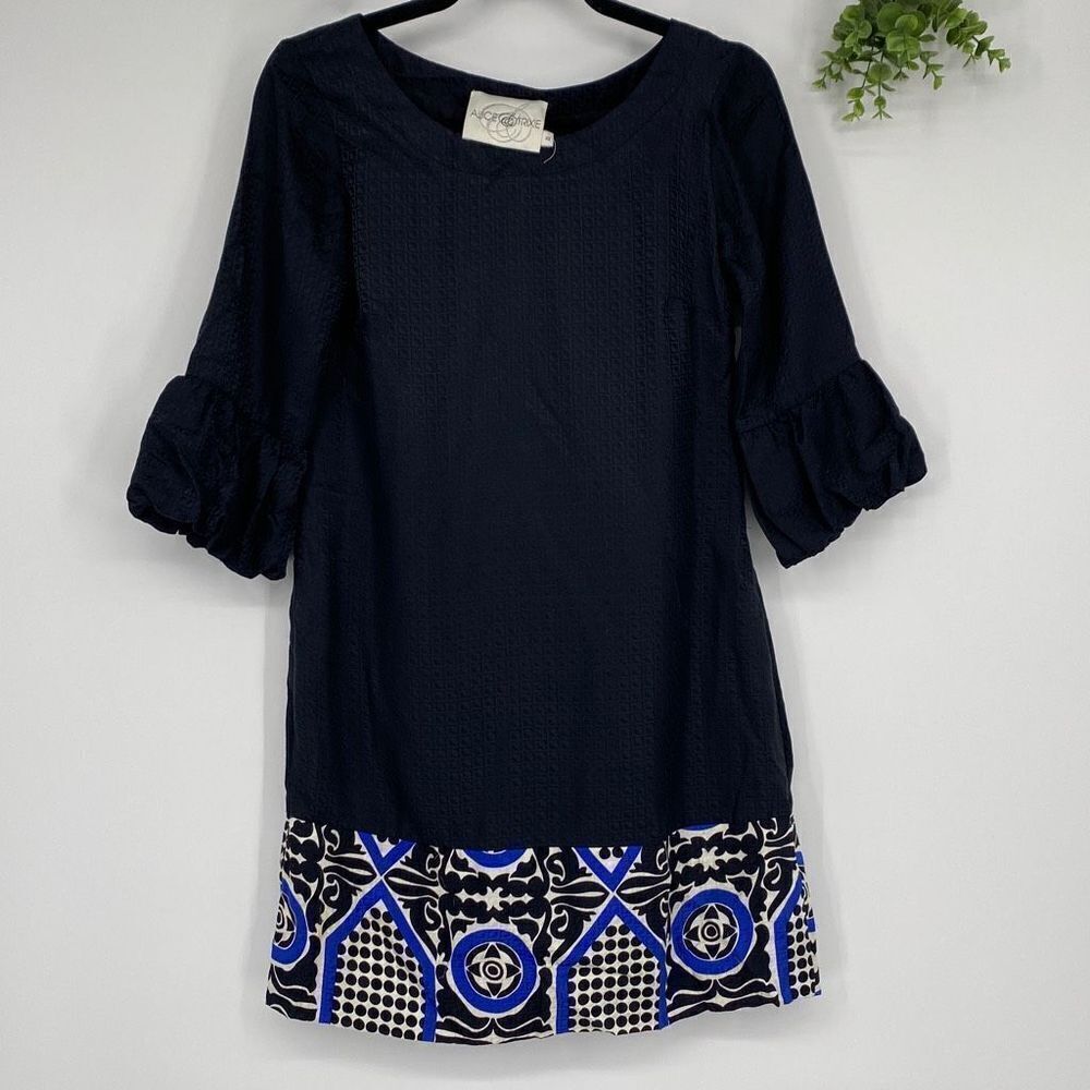 Alice & Trixie Women's 3/4 Sleeve Scoop Neck A-Line‎ Dress Black Extra Small